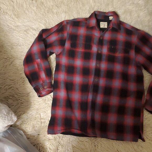 RedHead Fleece Lined Flannel Button Up Shirt Mens L Red Plaid Long Sleeve - Picture 3 of 9
